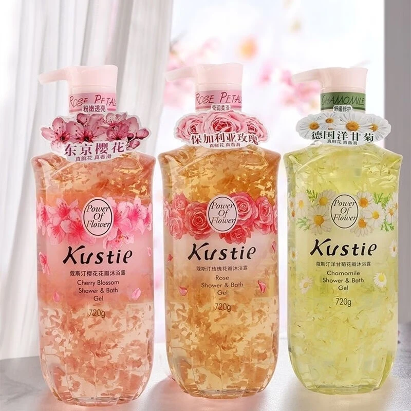 蔻斯花瓣沐浴露沐浴乳樱花玫瑰茉莉洋甘菊香味香氛持久留香沐浴露