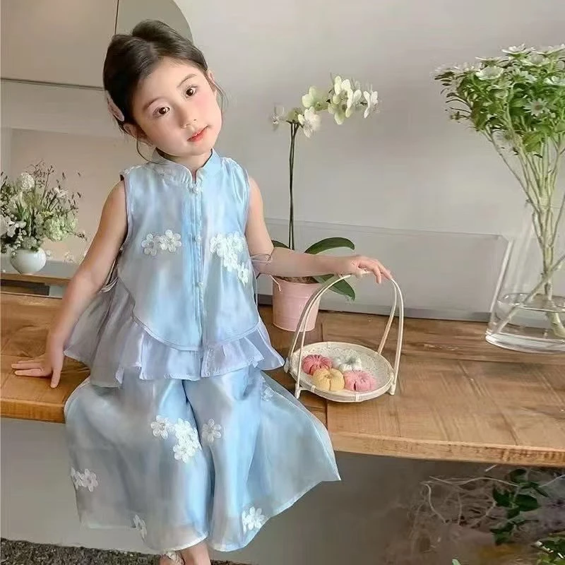 女童夏季套装时尚夏款中国风