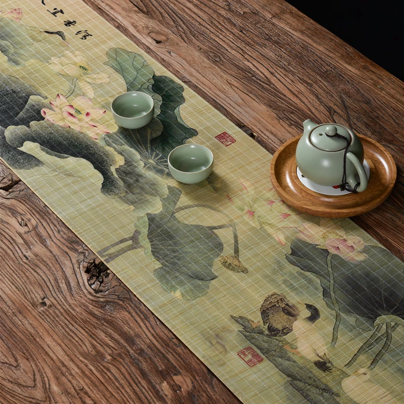 清香宜人茶席 江南情怀竹茶席 高雅桌旗禅意主人茶垫茶道功夫茶具