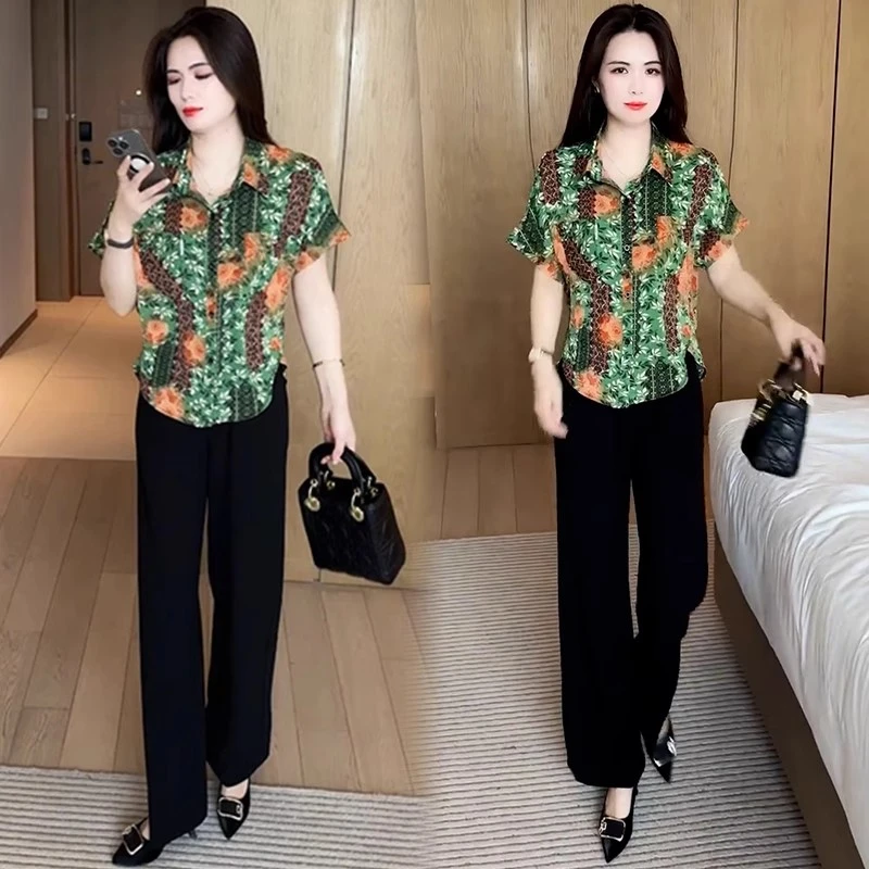 夏季穿搭衬衫休闲时尚洋气气质显瘦不挑人短袖上衣