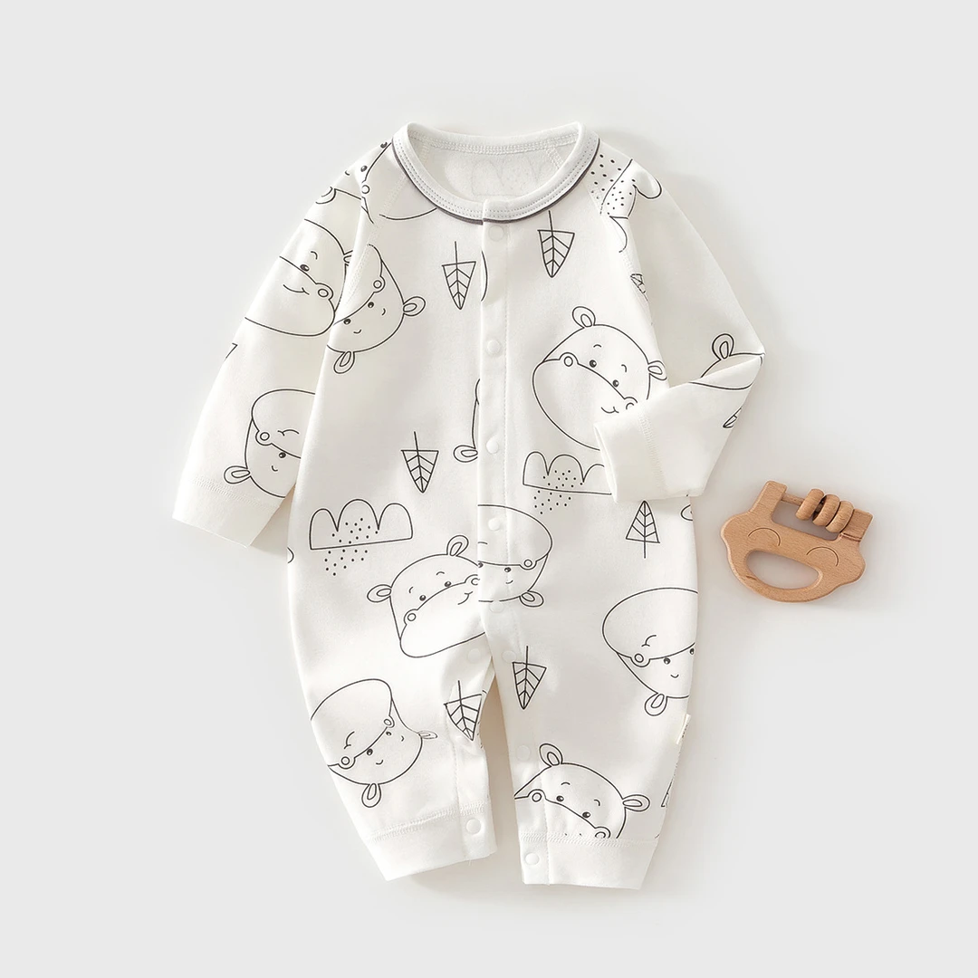 婴儿连体衣新生婴儿衣服纯棉长袖睡衣春秋装初生宝宝秋季哈衣爬服