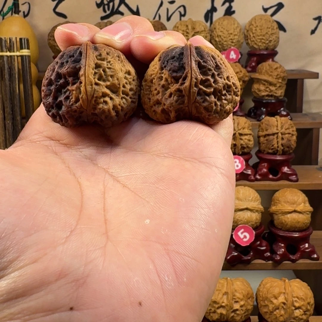 铁核桃把件七彩肌肉蟾