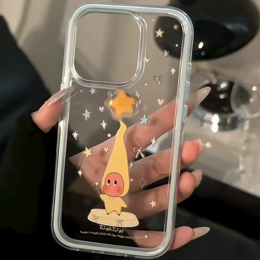 三合一炫彩适用于苹果16promax华为mate70立体转转星星男孩手机壳
