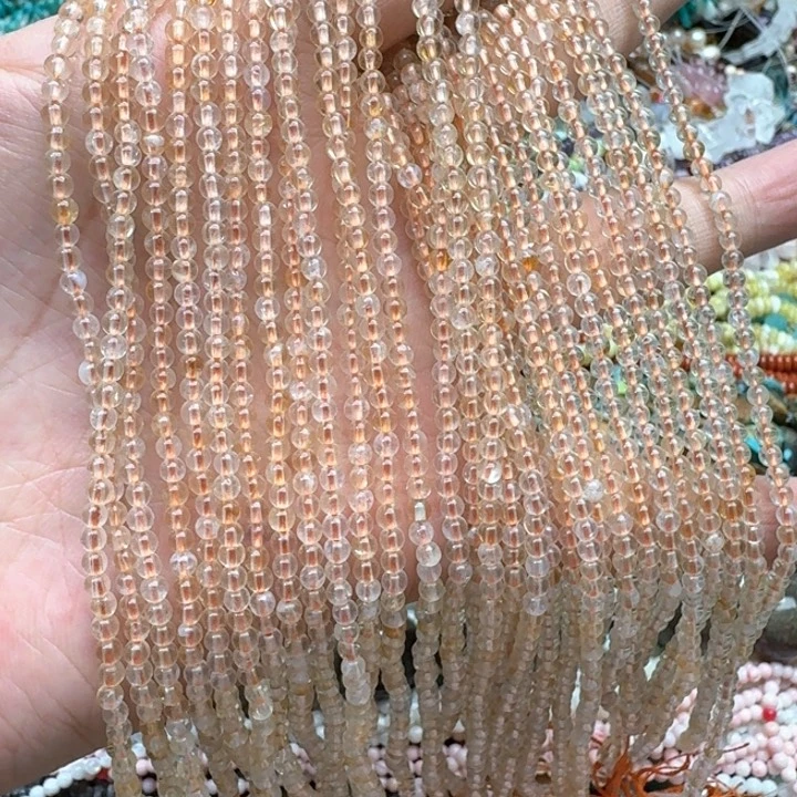 合金玛瑙/玉髓珠宝半成品一条3mm黄水晶