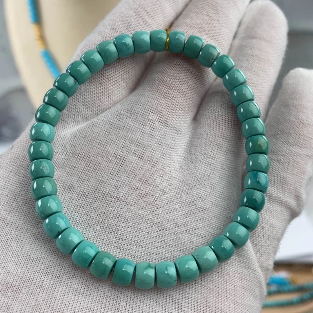 绿松石手链未镶嵌精品玉化直切卡6+