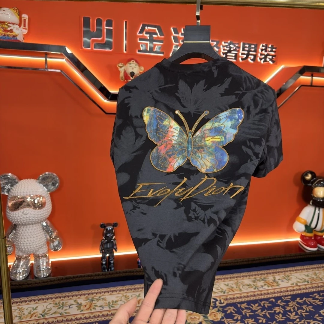 BW-男款韩版潮流夏季百搭圆领休闲T恤精致韩风短袖K-239-Q