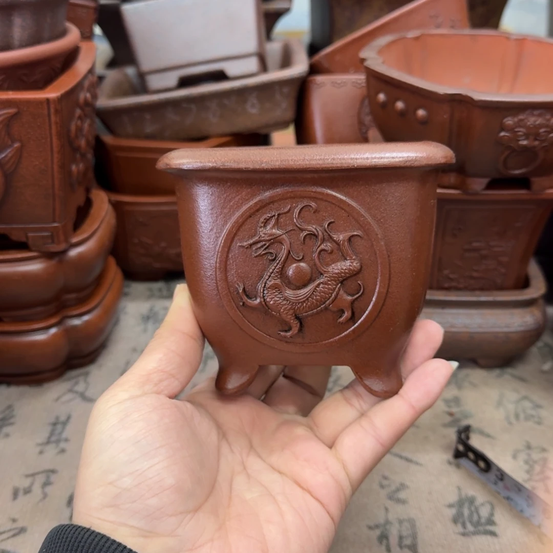 紫砂花盆宜兴紫砂正品9.5x8