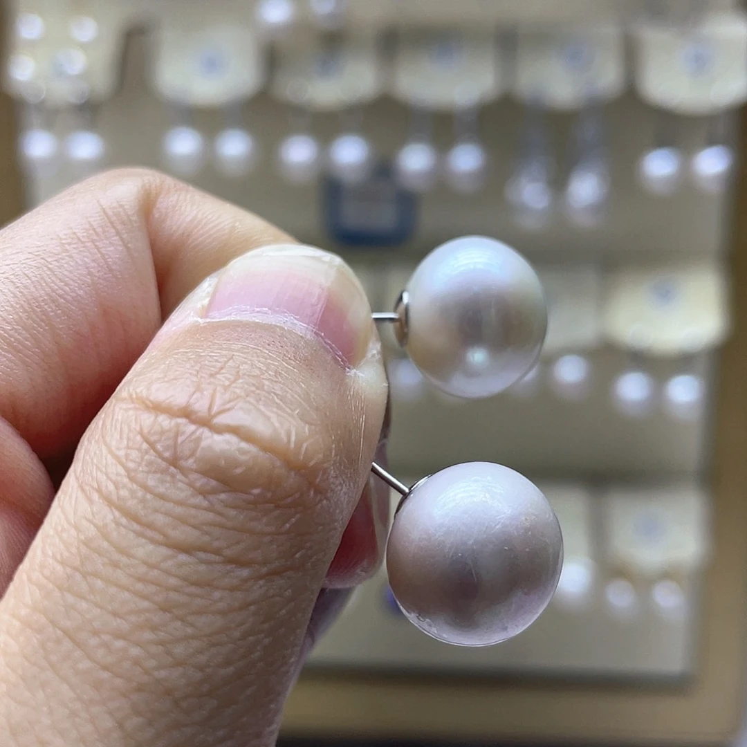 银S925镶嵌淡水珍珠耳饰
