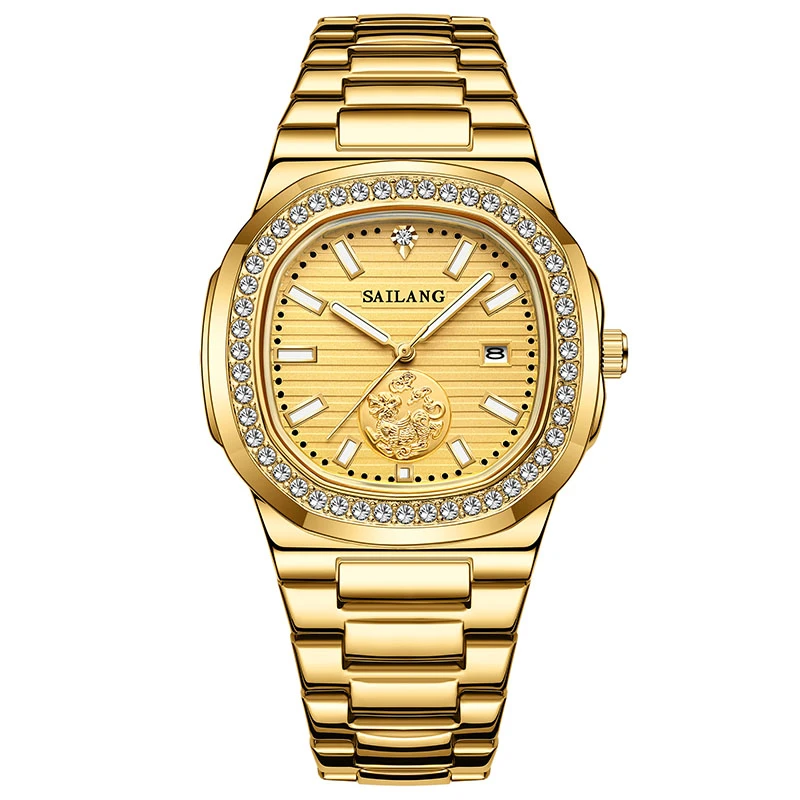 【云仓现发】升级版金鹦鹉系列轻奢男士腕表6602-02