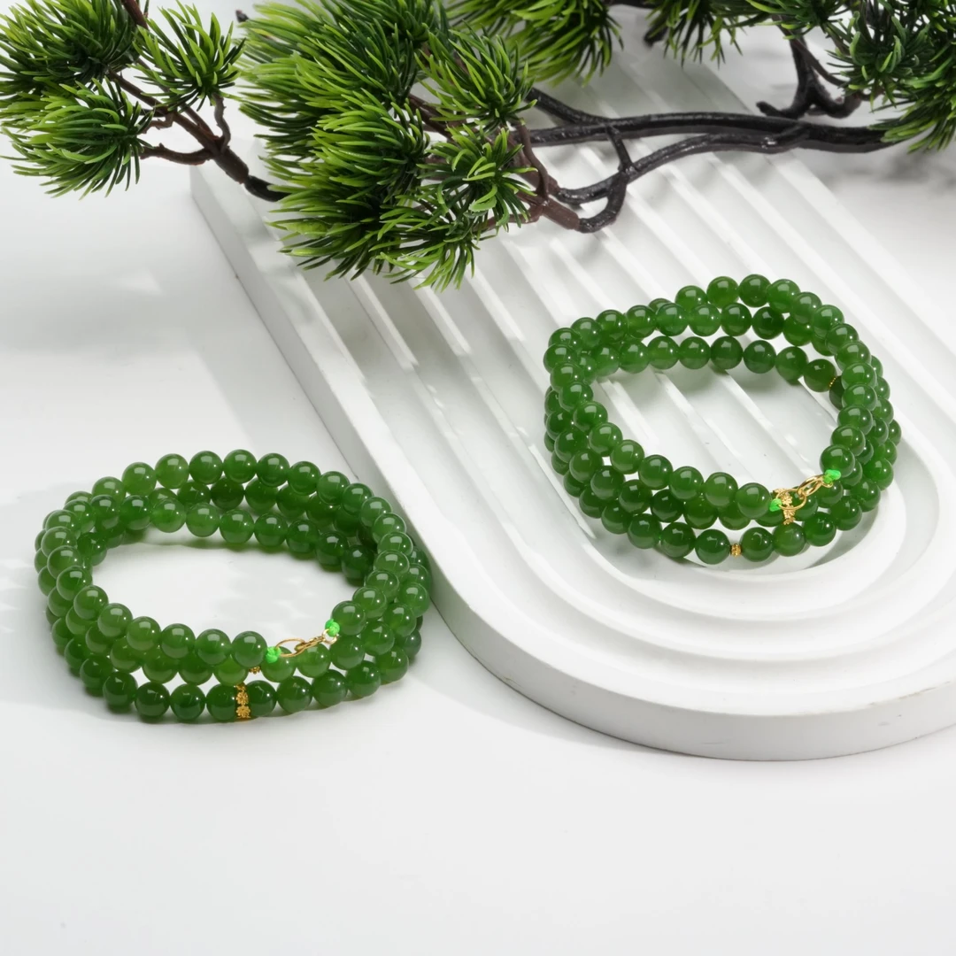 【小北好物】和田玉DIY项链约5.5mm+【多样性发一件】QH54X458