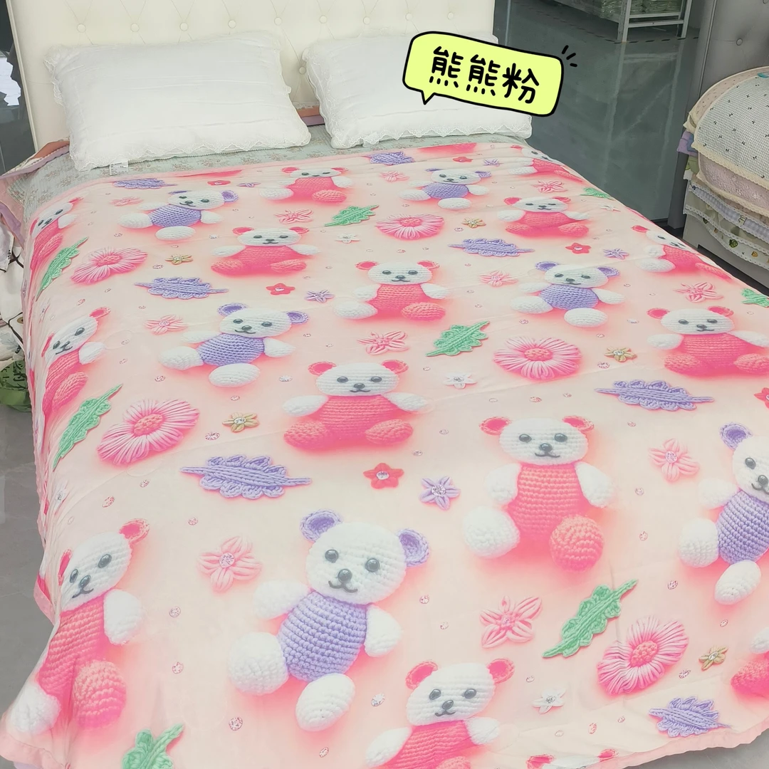 【福运鸟】 5D凉感丝豆豆夏被 薄款印花可机洗