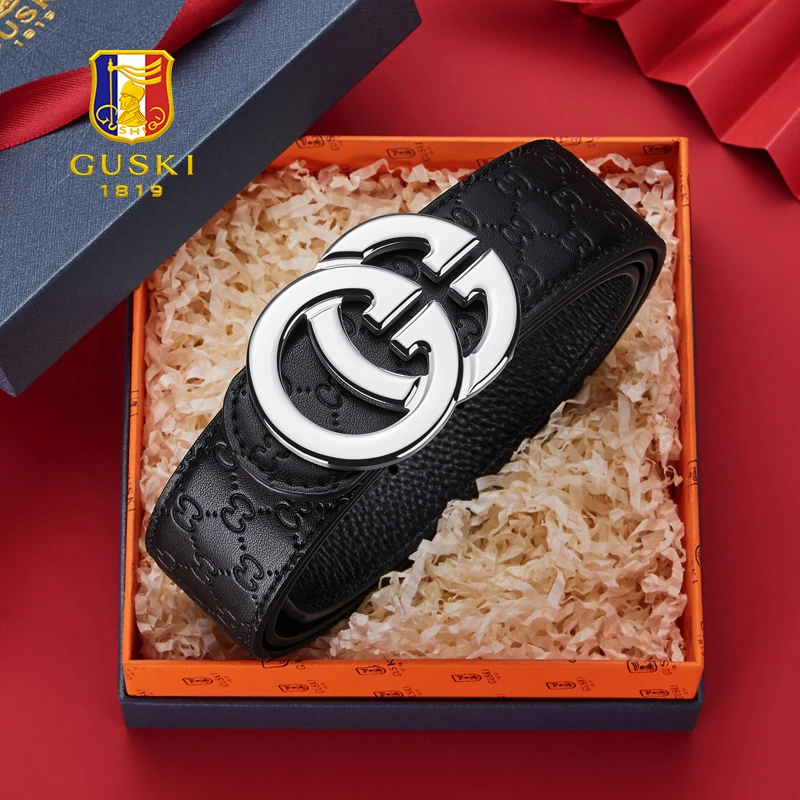 【生日礼物】GUSKI皮带男款真皮腰带生日送男友爸爸父亲实用