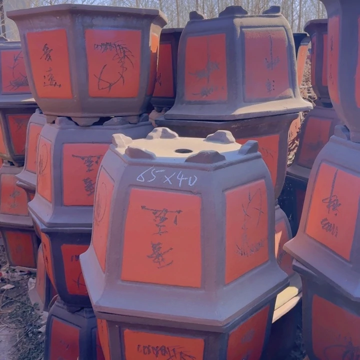 红陶紫砂花盆6540