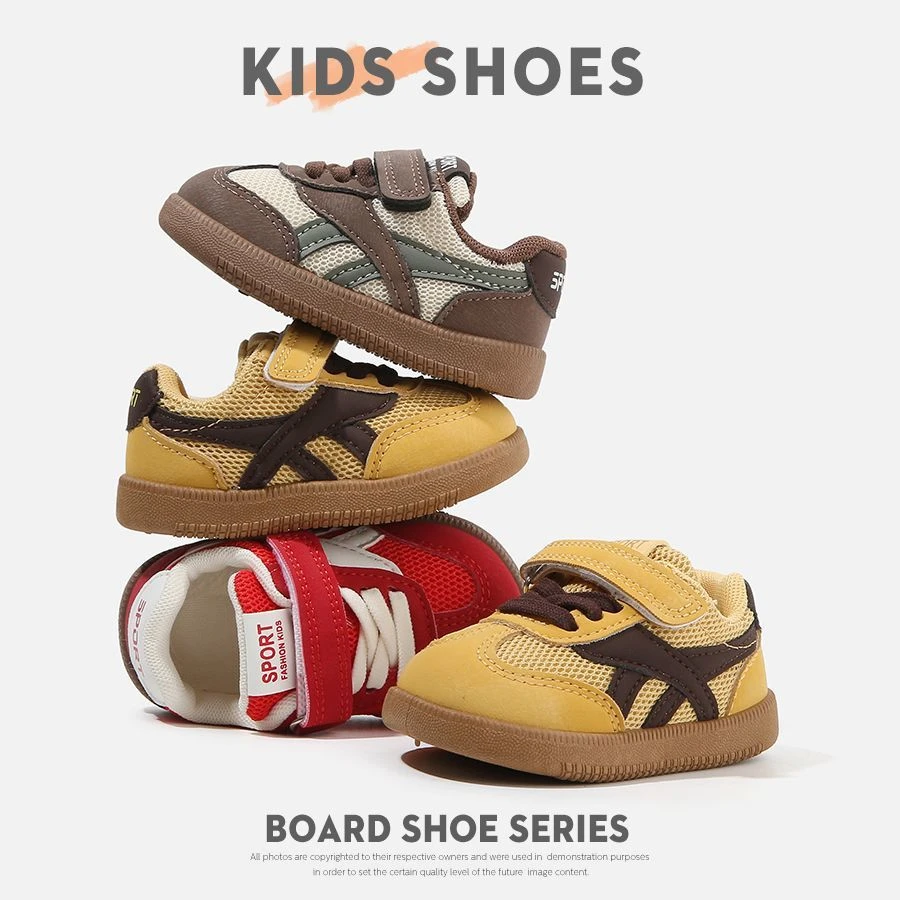 休闲德训单鞋儿童运动鞋春秋男宝宝板鞋软底学步鞋女童网面透气鞋