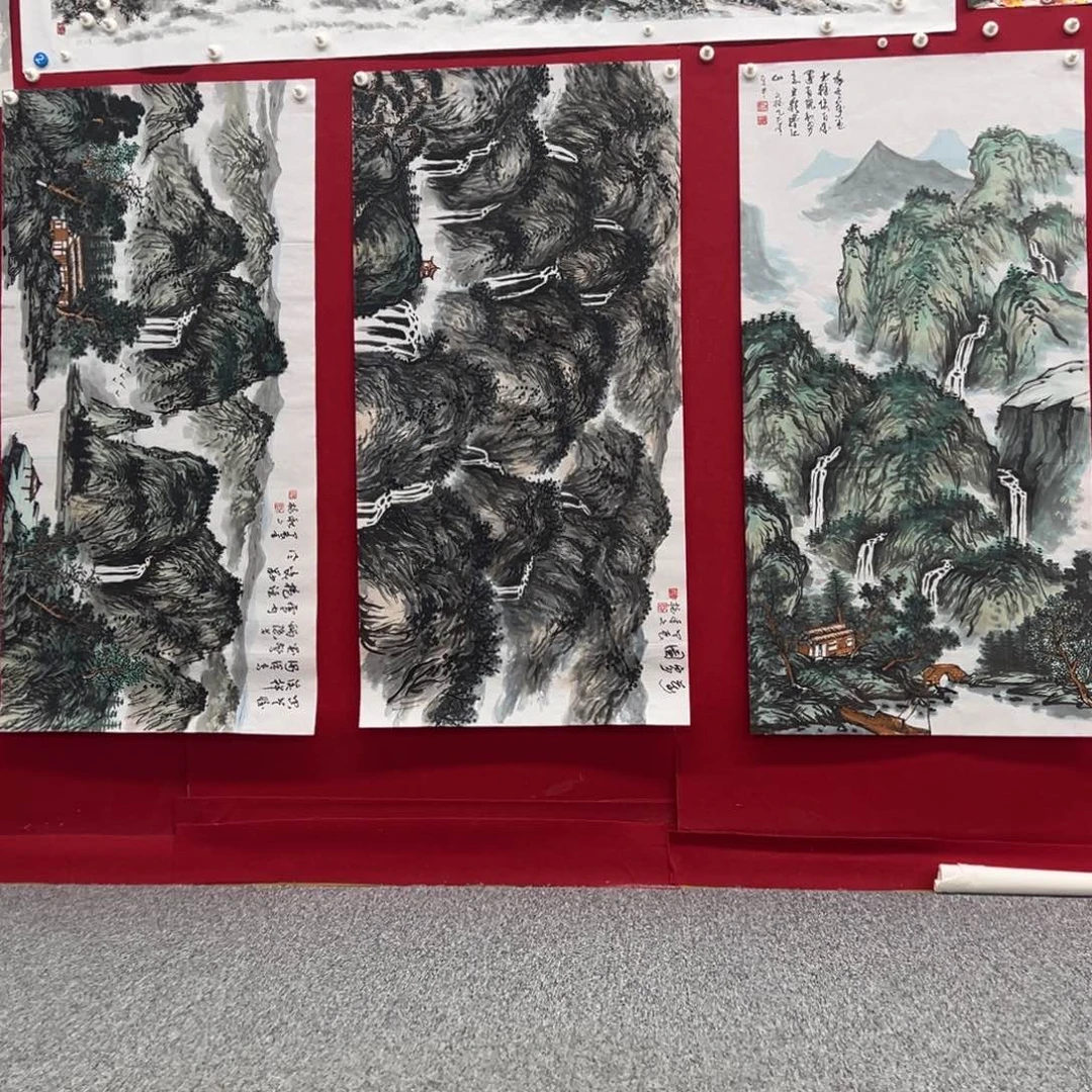 国画绘画作品多次参加全国3张