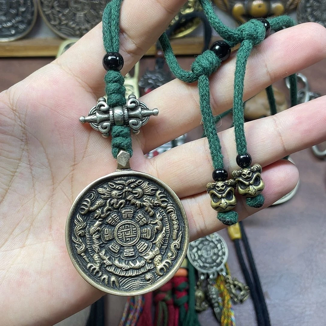 藏传麟甲熊九宫八卦牌脖挂