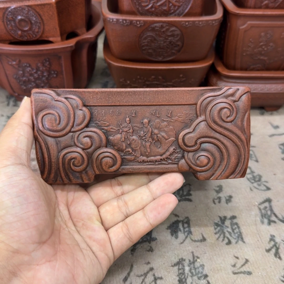 紫砂花盆14x10x5内经紫砂花盆