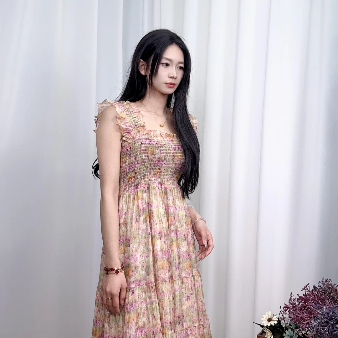邻家集品/连衣裙/82428318/碎花/显瘦/气质/轻奢/夏季/复古/法式