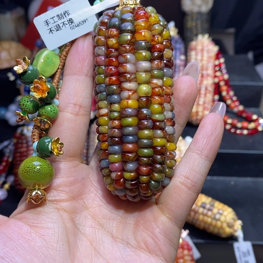 玉菲文玩玉米 绿油画