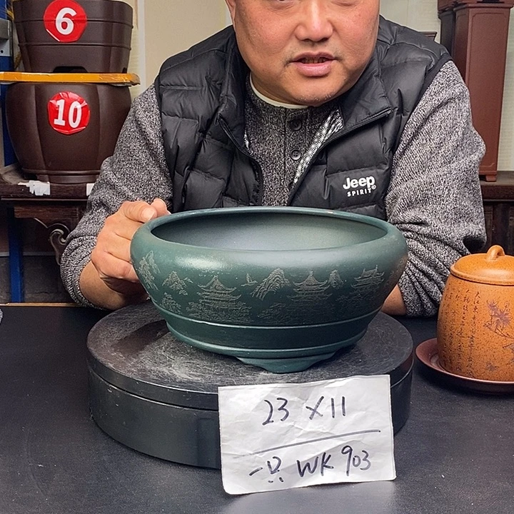 紫砂花盆货号一只WK903