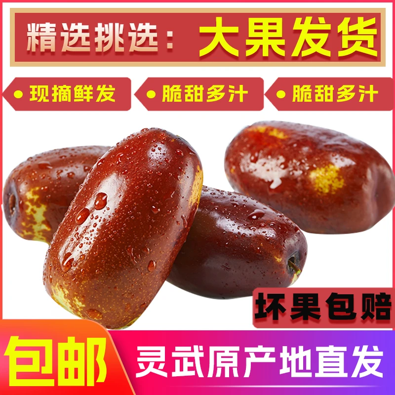 【现摘现发】宁夏灵武长枣新鲜当季水果脆甜多汁皮薄肉厚