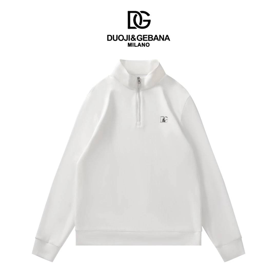 DUOJI&GEBANA男士早秋经典休闲半拉链立领卫衣宽松长袖潮流上衣