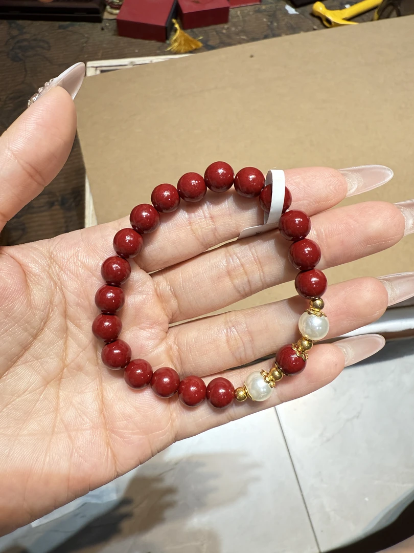 含辰砂工艺品朱砂单圈手串无礼盒