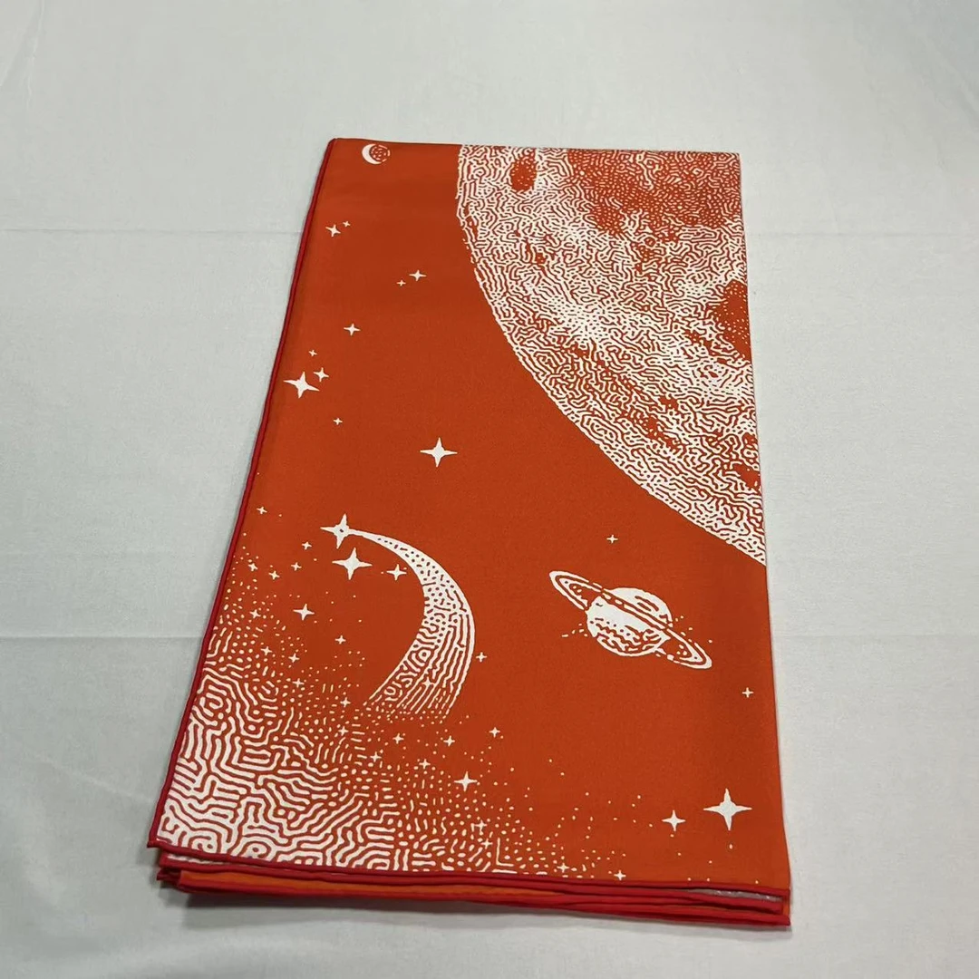 90斜纹绸方巾-晚霞星系 -85cm丝巾 039