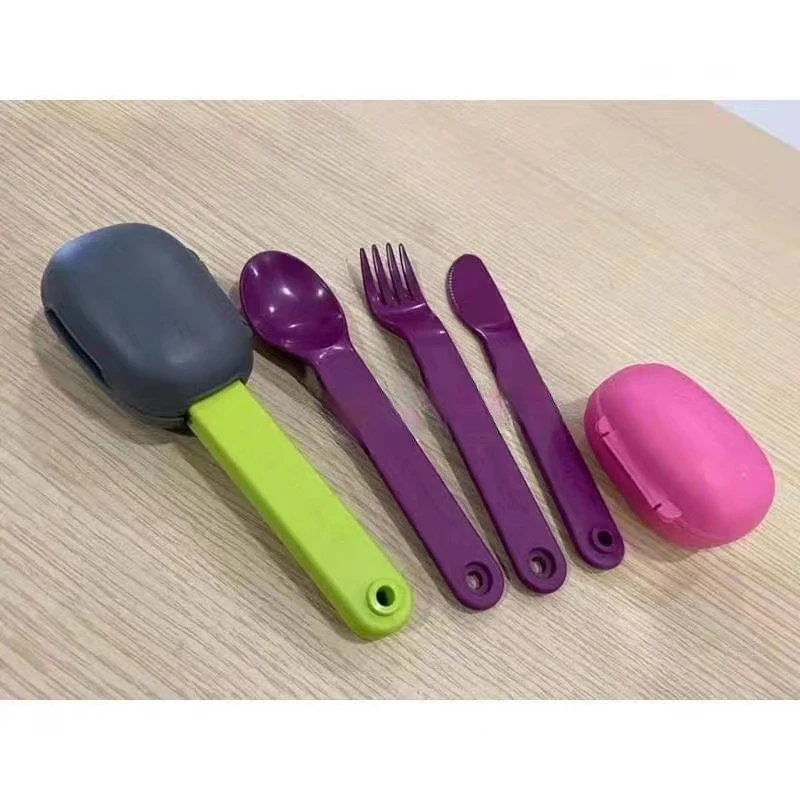 (海)独立的餐具~餐勺刀叉便携 单独收纳套装 绿色/紫色
