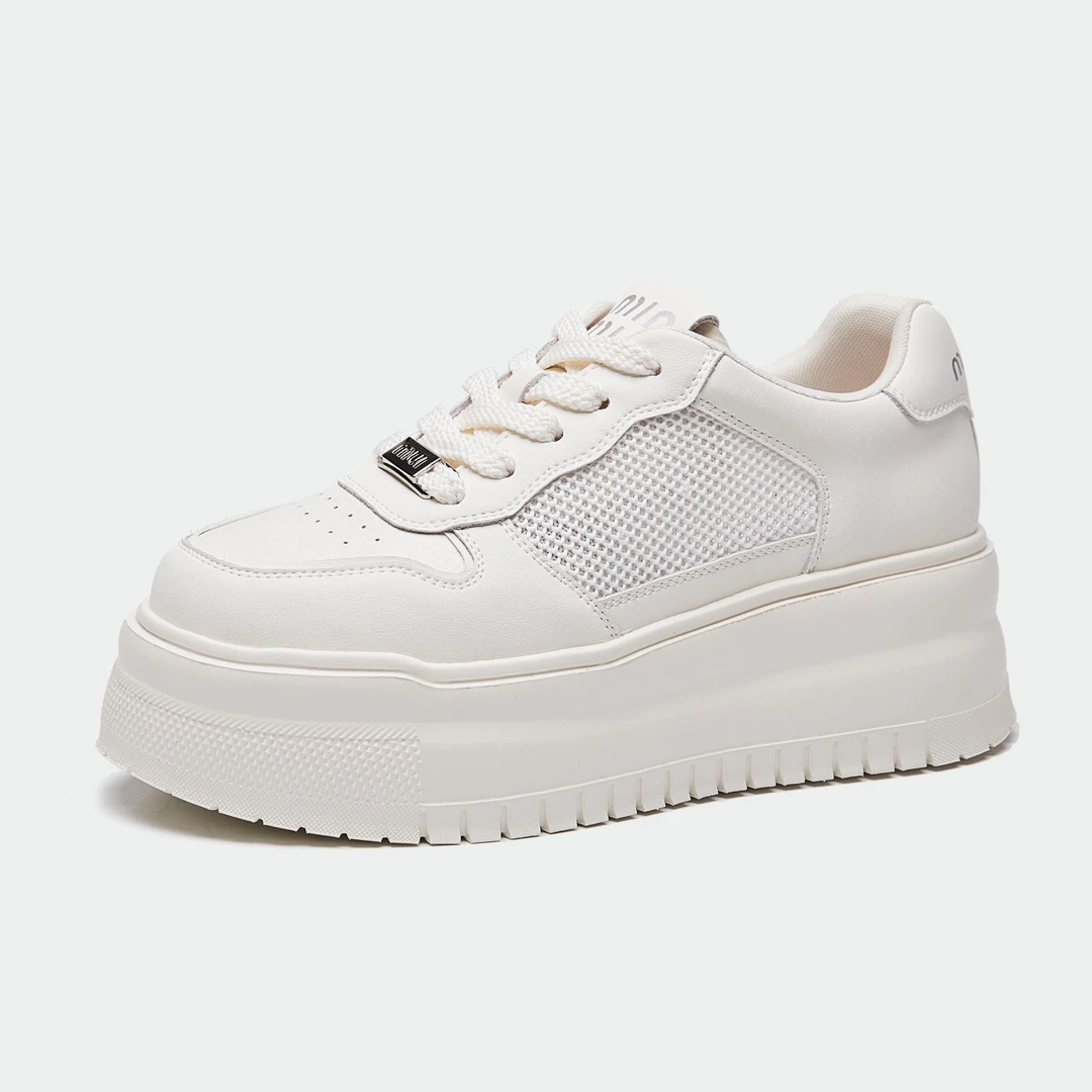 夏季厚底增高透气网面小白鞋百搭休闲运动鞋女款25S-15