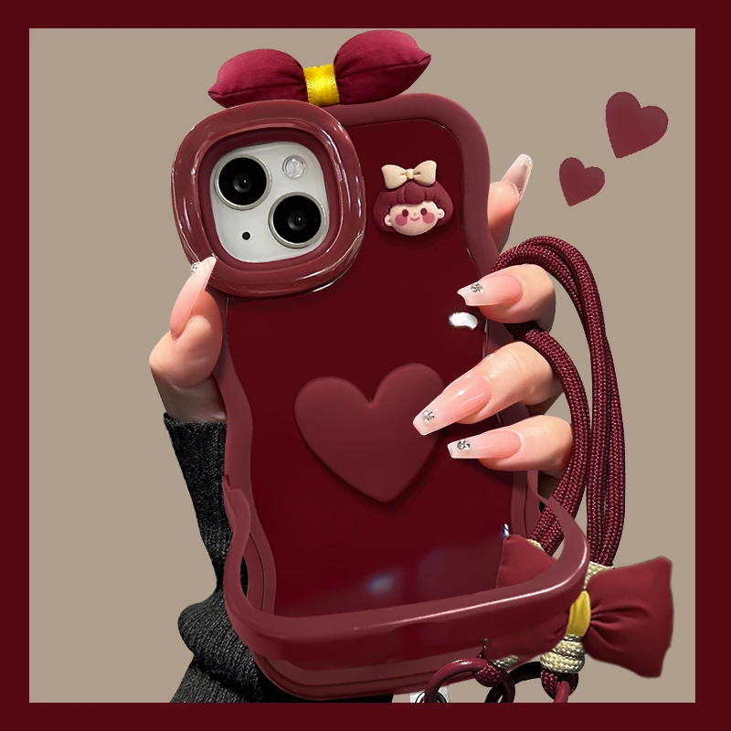 爱心女孩适用苹果17华为vivo/oppo小米17iPhone16PRO双支架手机壳