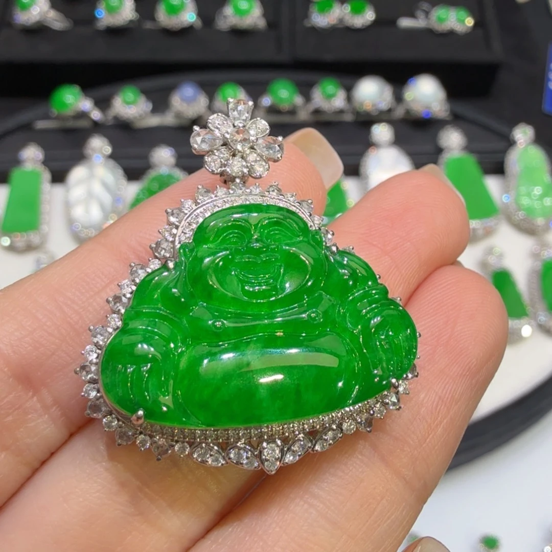 翡翠18K金镶嵌颈饰收到货48小时鉴赏期