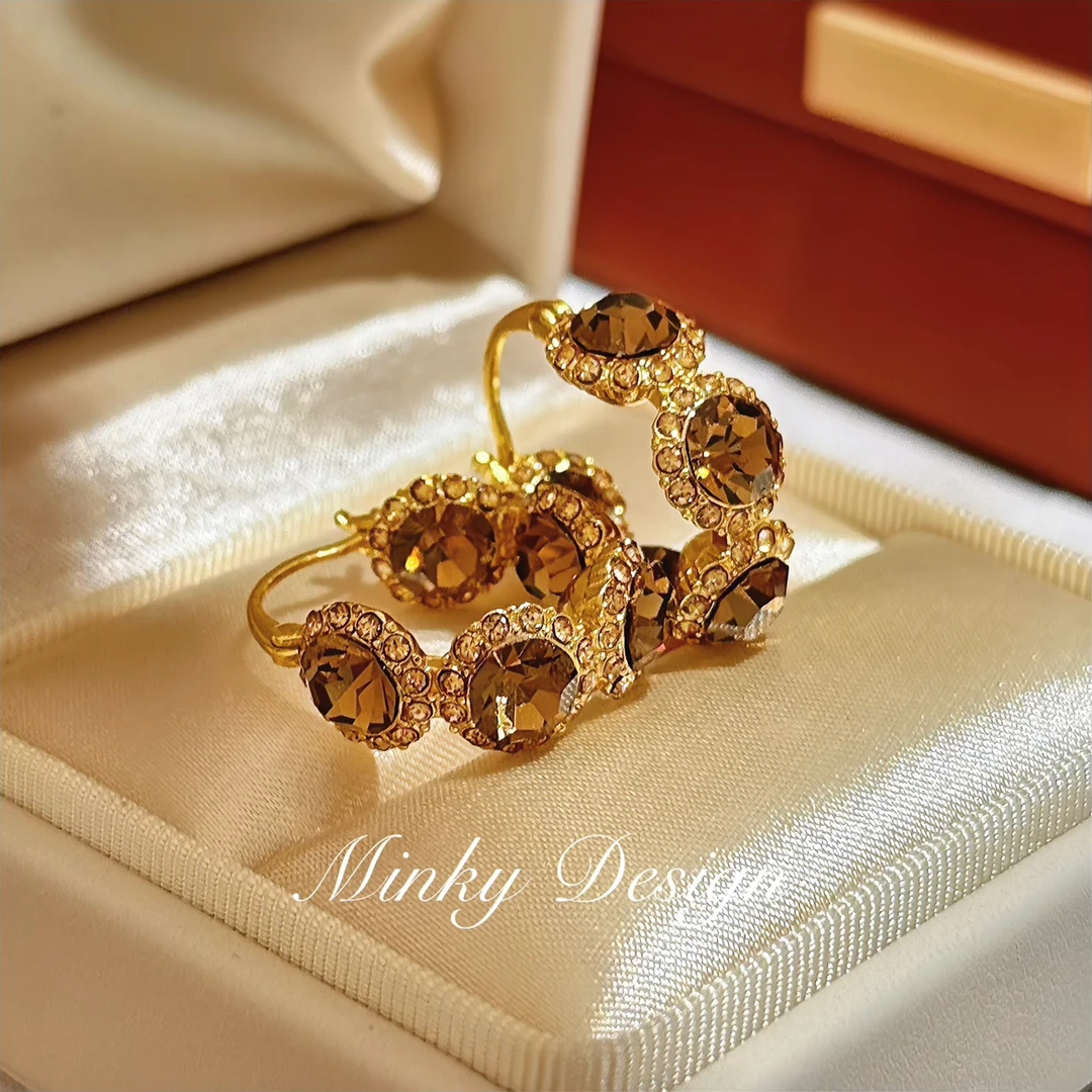 铜合金耳饰 「枫糖酒酿」耳夹无耳洞轻奢高级感蚊香盘耳夹复古耳环