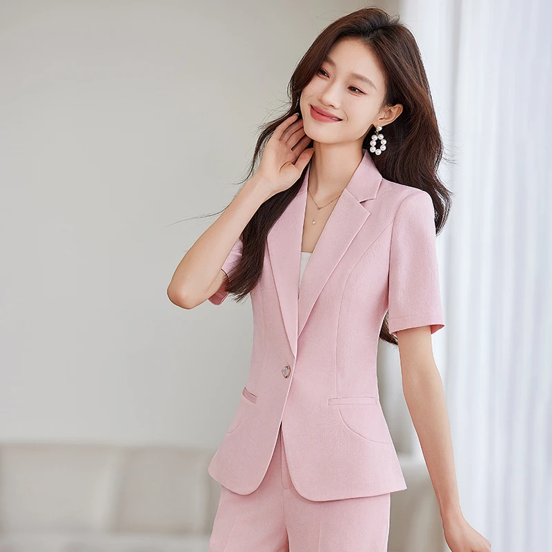 夏天薄款休闲西装套装女2025新款爆款洋气外套女春秋百搭高端西服