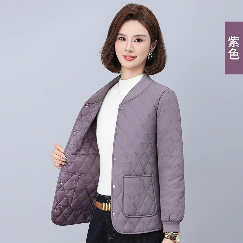 秋冬季女士棉衣短款宽松休闲棉袄中老年妈妈内穿轻薄保暖棉服外套