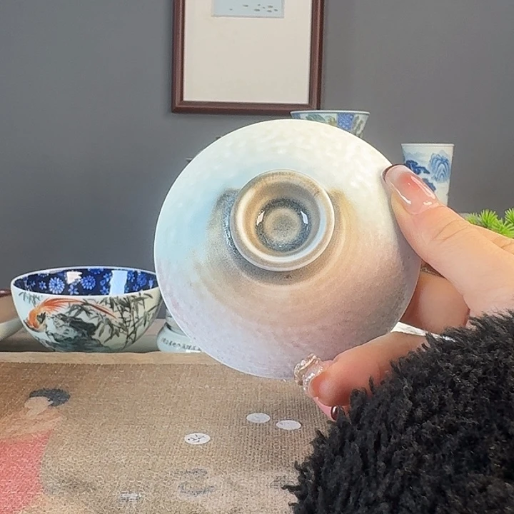 摆件H**宁景德柴烧多人茶杯