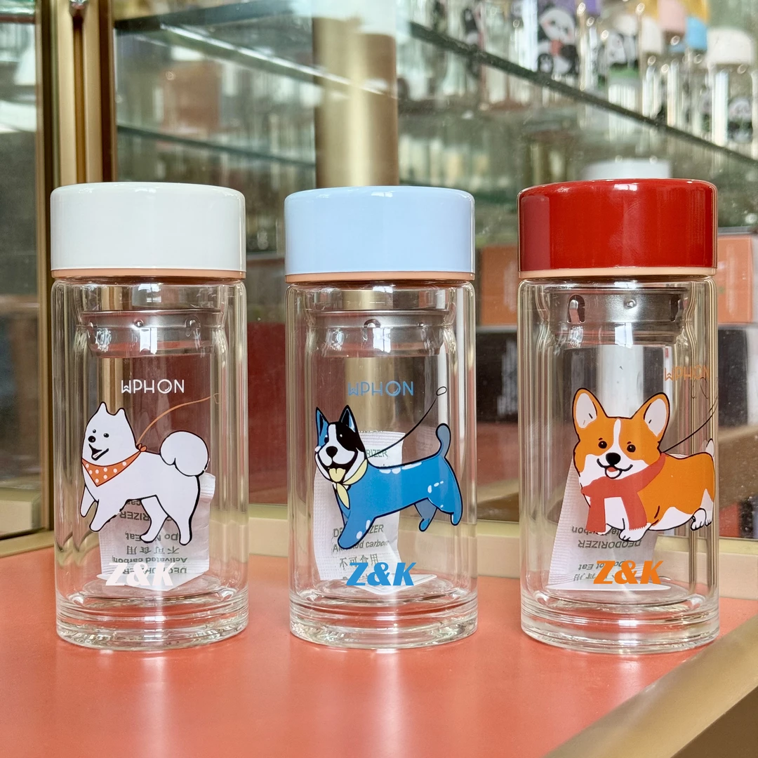 【省钱哥拼手速】香港潮牌Z&K萌宠狗双层高硼硅玻璃杯耐热过滤水杯