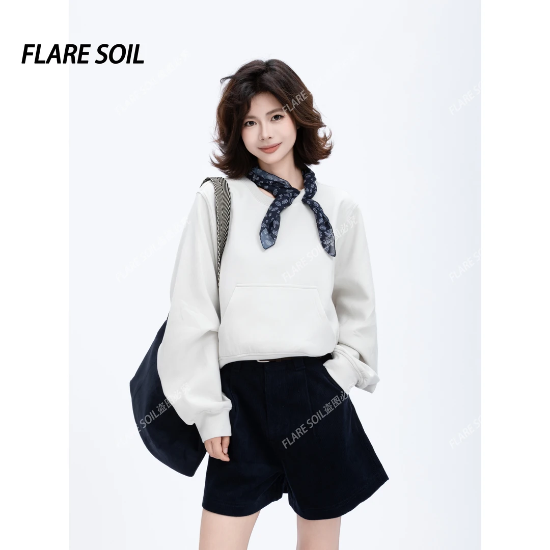 【FLARE SOIL】（现货）空气层秋冬长袖运动圆领套头保暖卫衣 T4623A