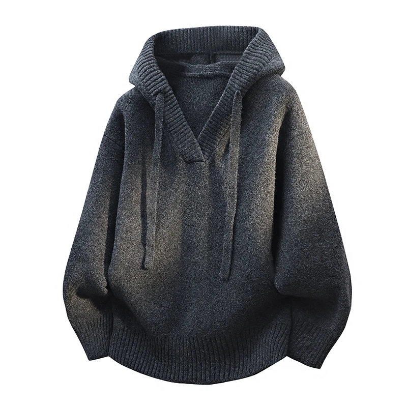 BOY NORMAN纯色连帽针织卫衣男士秋季新款套头针织衫韩版简约上衣