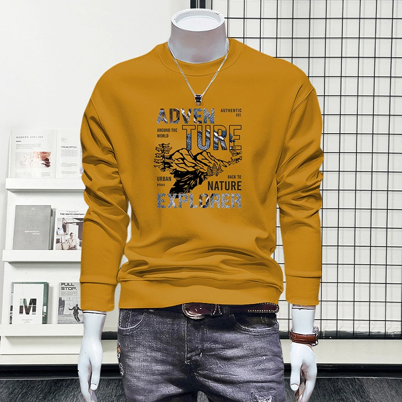 卫衣男款爆款2025新款秋季品质男装休闲时尚印花长袖圆领休闲外套