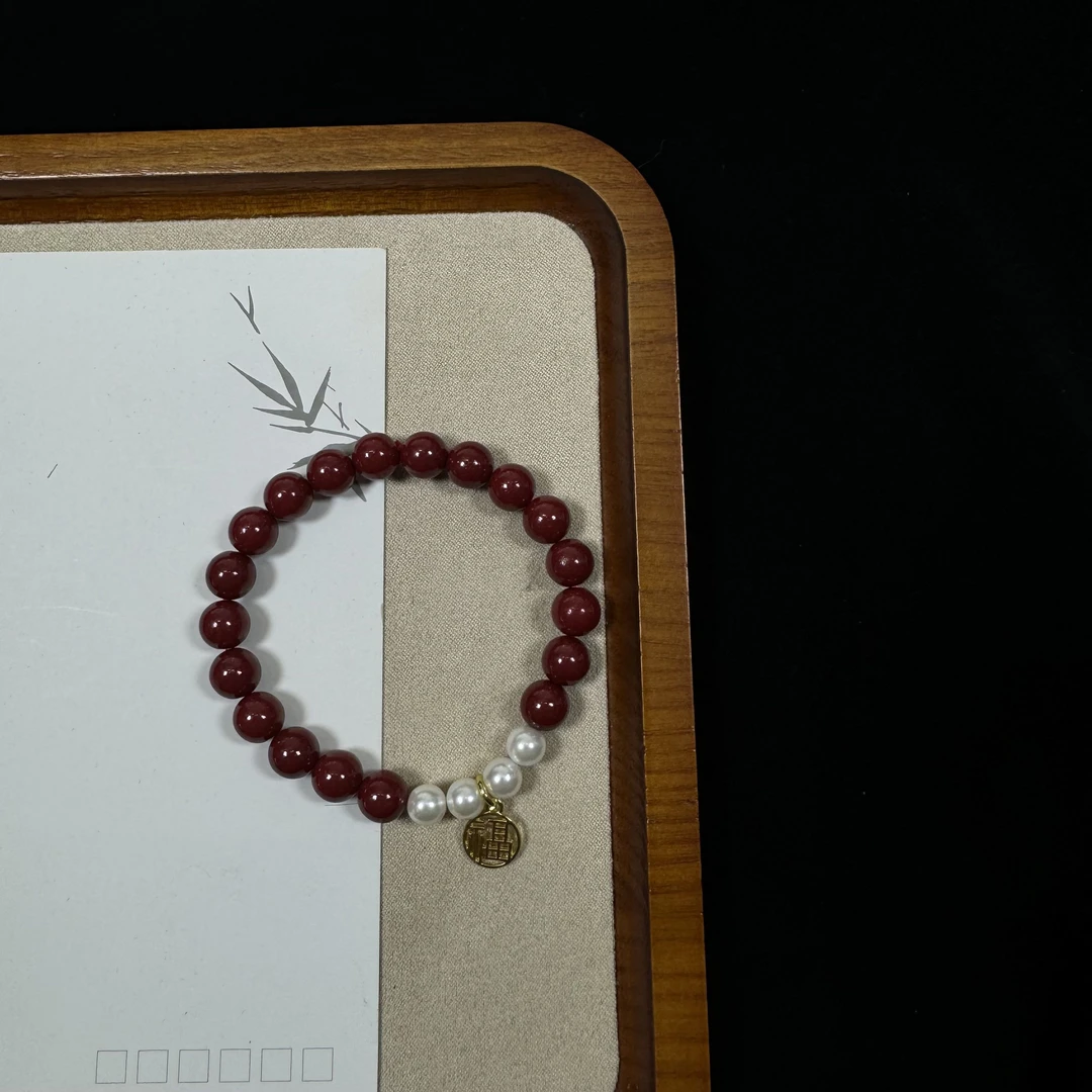 含辰砂工艺品小清新精美朱砂手串福牌流苏手链多样性发货拍一发一