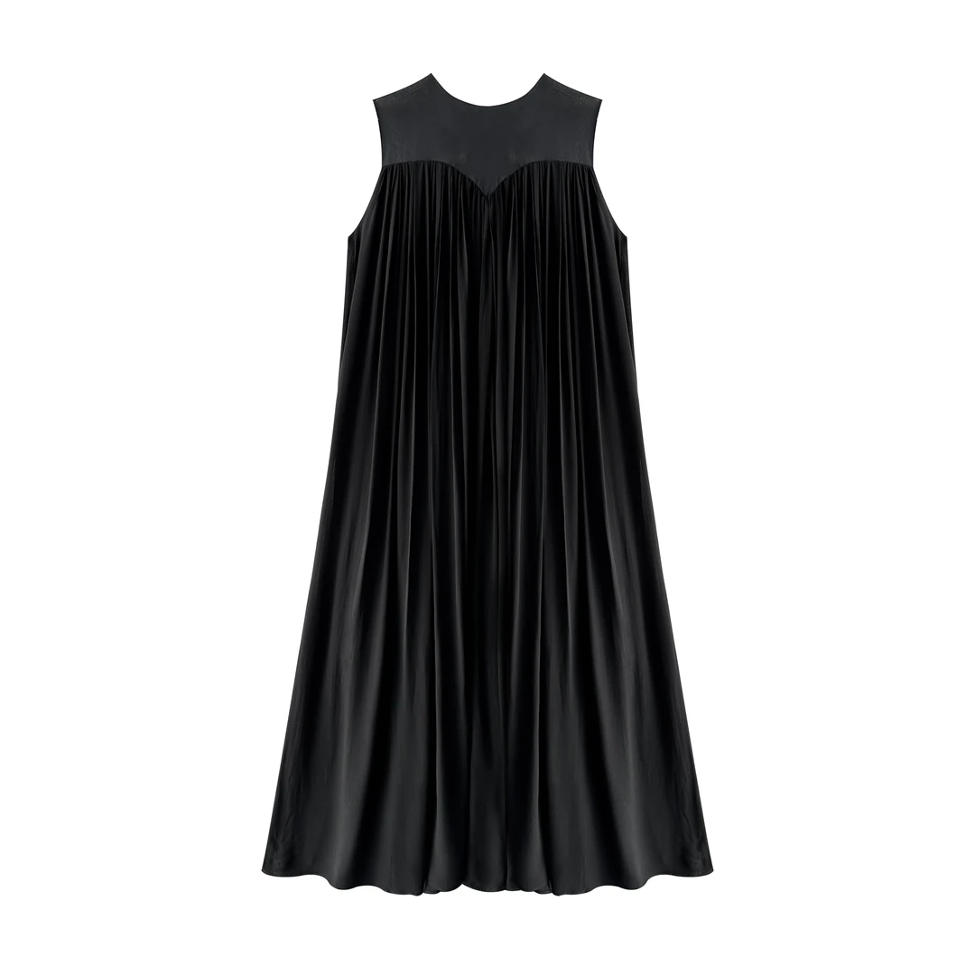 【黑夜丽影】圆领无袖气质优雅法式连衣裙TX05QZ5400/TX05QZ5393