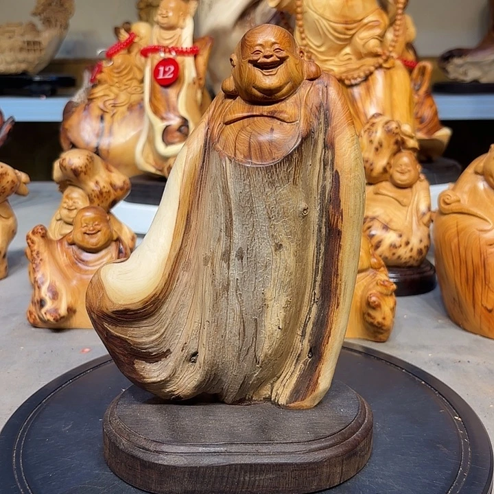 柏木太行崖柏弥勒佛