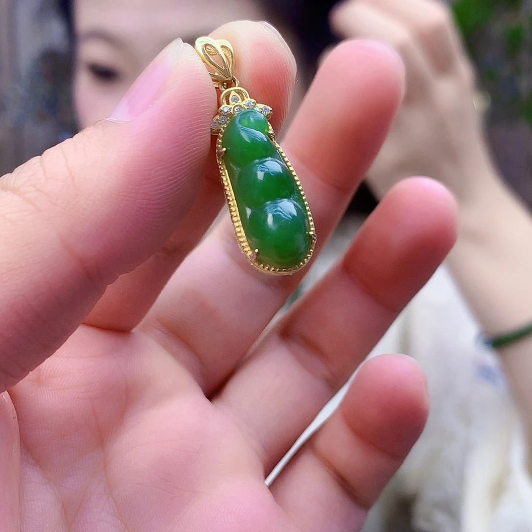 和田玉（碧玉）银S925镶嵌吊坠(不含链)吊坠