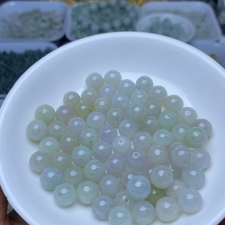 翡翠未镶嵌手链卡8冰珠子25个