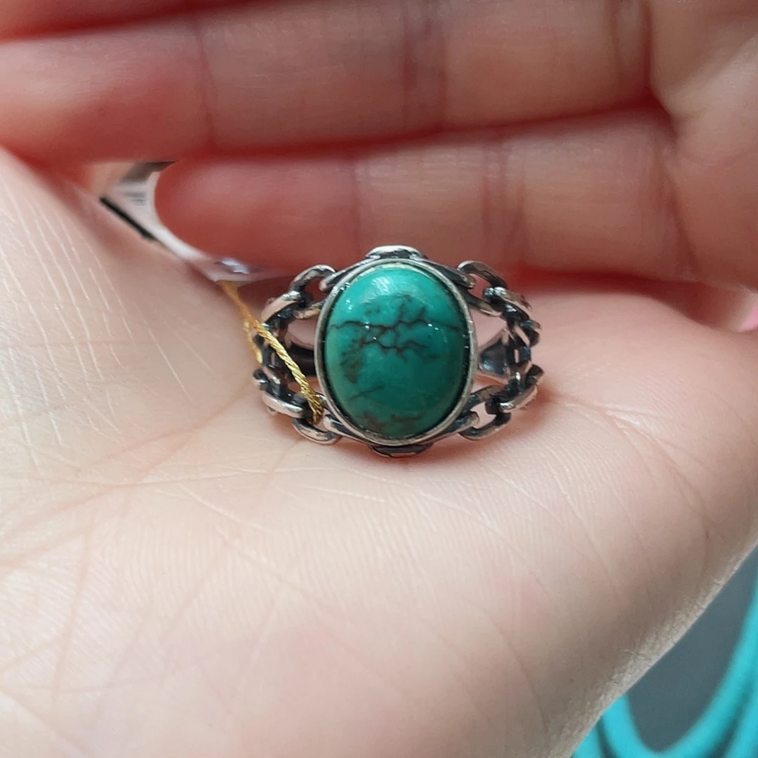 绿松石颈饰银S925镶嵌