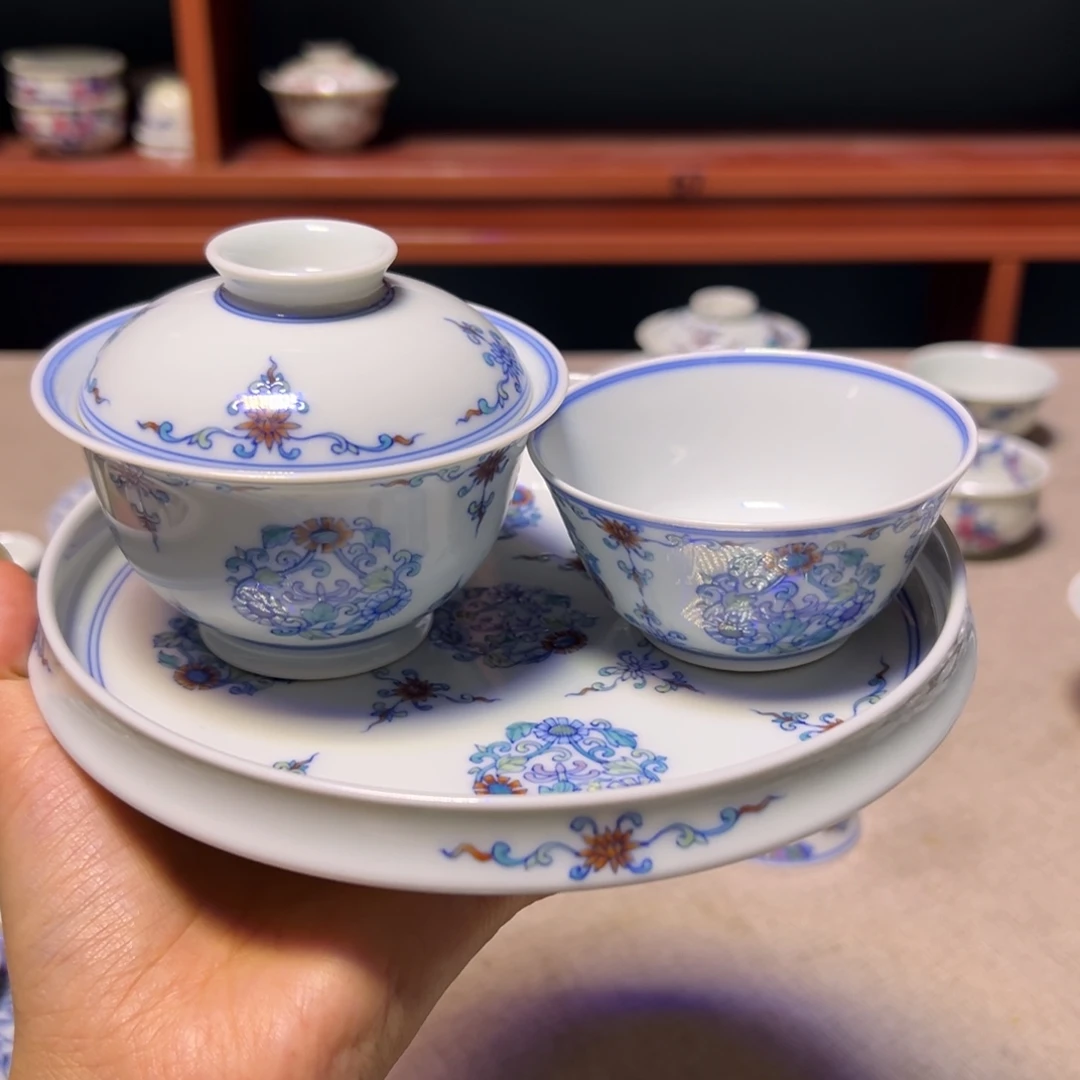 月***超杯子盖碗壶承斗彩