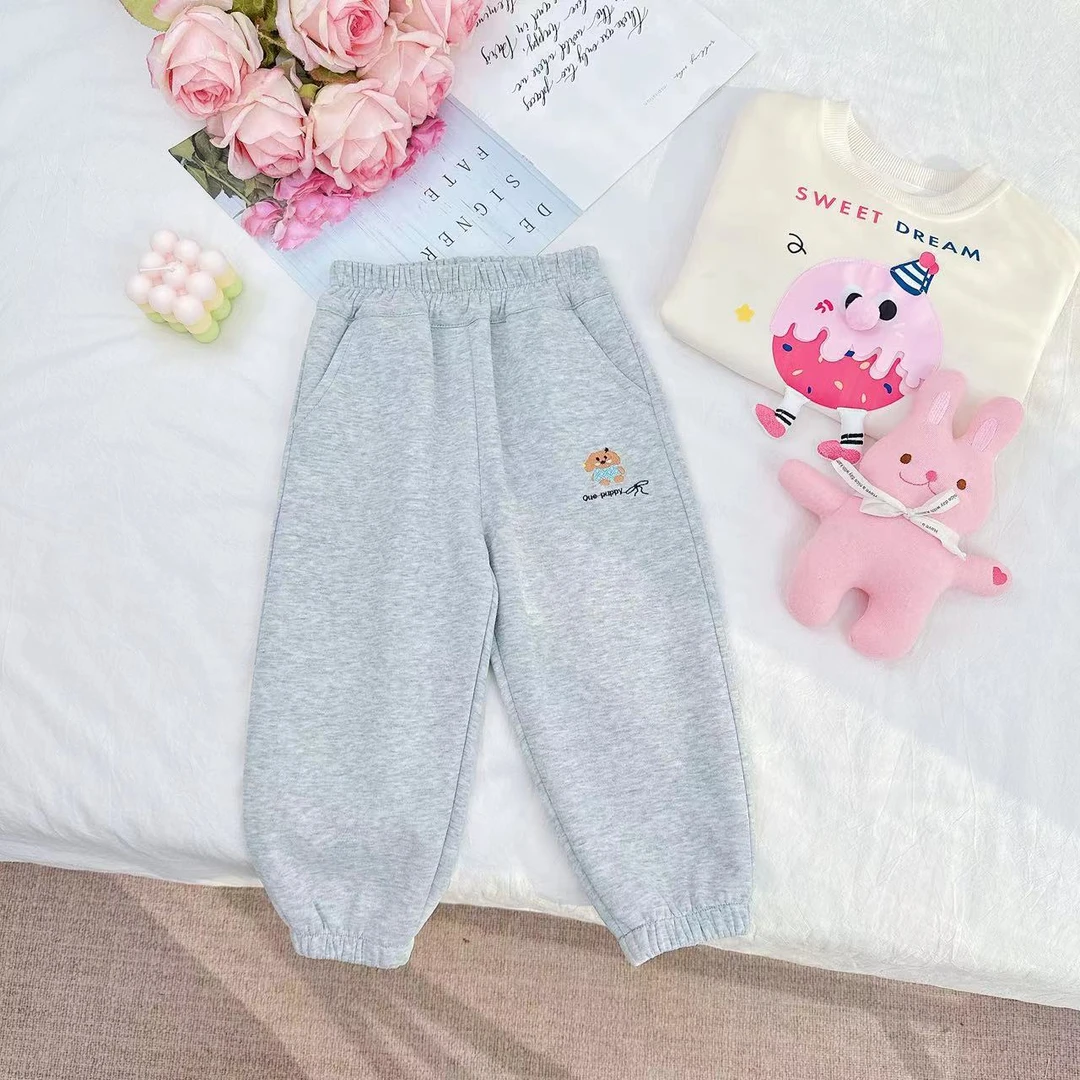 *怒推必入+敲舒适又百搭*2025春款儿童刺绣小狗卫裤 D-W670