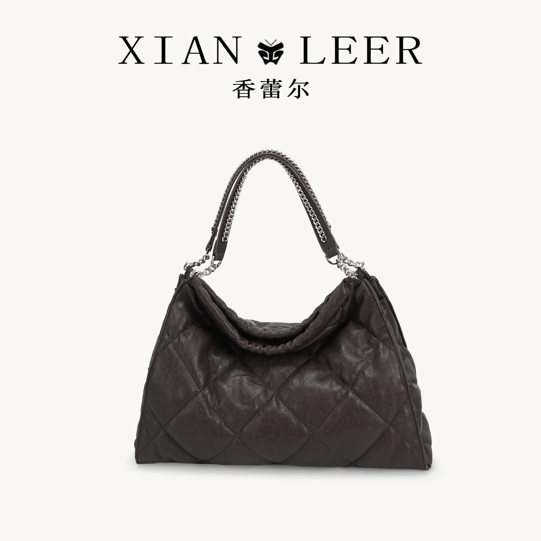 XIANLEER香蕾尔包2025新款高级感大容量菱格托特包手提斜跨腋下包