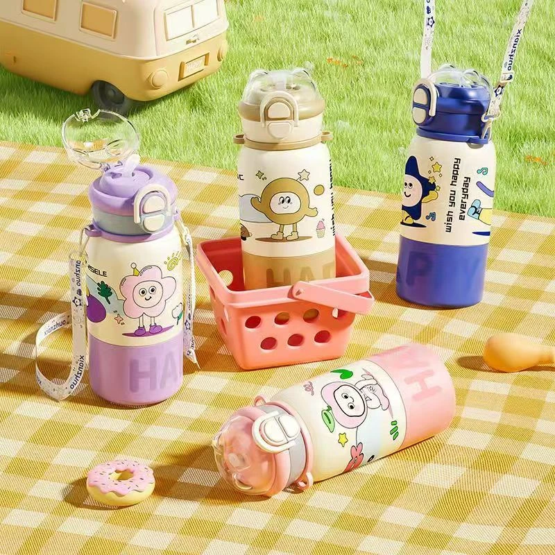 2025新款儿童保温杯带吸管316食品级幼儿园小学生卡通便携保温杯